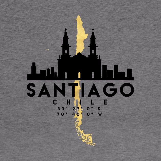 Santiago Chile Skyline Map Art by deificusArt